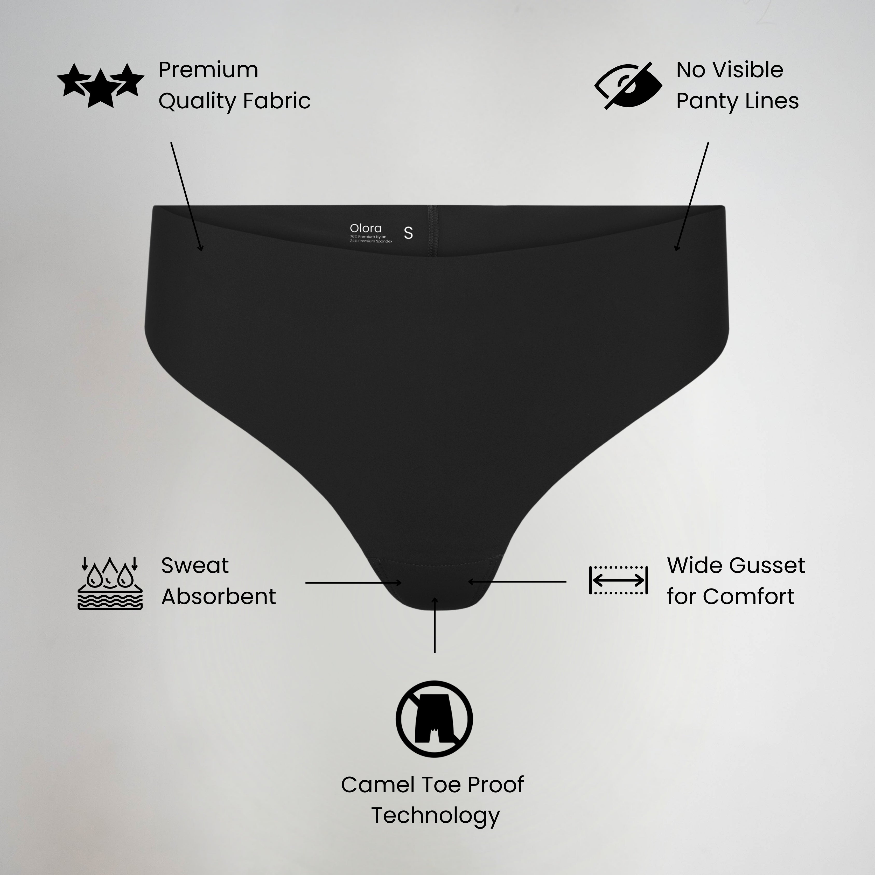 Olora Invisible Camel Toe Thong High Rise